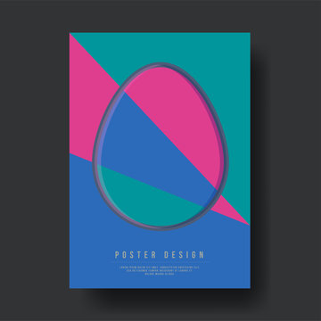 Abstract Geometric Shapes Easter Egg Cover Design layout for banners, wallpaper, flyers, invitation, posters, brochure, voucher discount - Vector illustration template