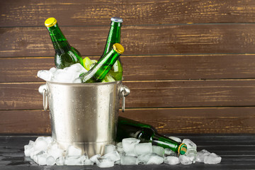 Ice bucket with beer