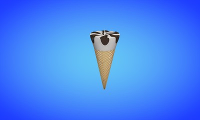 Background of ice chocolate cream, 3d render