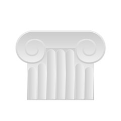 Roman column icon. Flat illustration of roman column vector icon on white