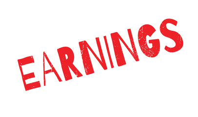 Earnings rubber stamp. Grunge design with dust scratches. Effects can be easily removed for a clean, crisp look. Color is easily changed.