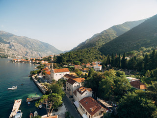 Naklejka na ściany i meble Prcanj, Montenegro, view from the Church of the Nativity of the Blessed Virgin.