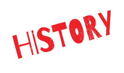 History rubber stamp. Grunge design with dust scratches. Effects can be easily removed for a clean, crisp look. Color is easily changed.