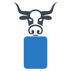 Bull Person flat raster pictogram. An isolated illustration on a white background.