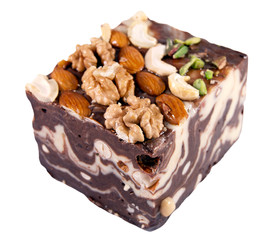 Chocolate sherbet isolated on a white background