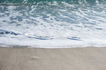 Soft wave of Black sea on sandy beach