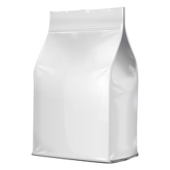 White Blank Foil Food Pouch Bag Pack Vector EPS10