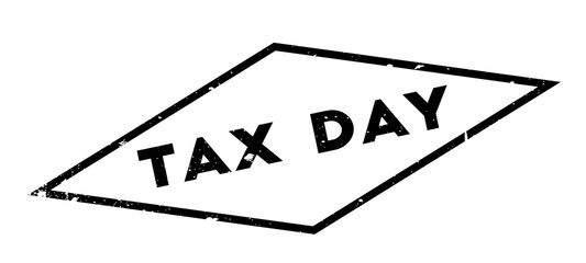 Tax Day rubber stamp. Grunge design with dust scratches. Effects can be easily removed for a clean, crisp look. Color is easily changed.