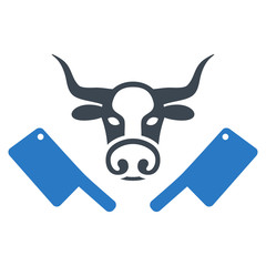 Butchery Knives flat vector pictogram. An isolated illustration on a white background.