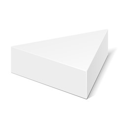 White Cardboard Triangle Box Packaging For Food, Gift Or Other Products. Illustration Isolated On White Background. Mock Up Template Ready For Your Design. Product Packing Vector EPS10