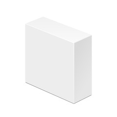 White Product Cardboard Package Box. Illustration Isolated On White Background. Mock Up Template Ready For Your Design. Vector EPS10
