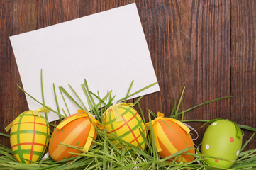 Easter eggs. Funny decoration. Happy Easter