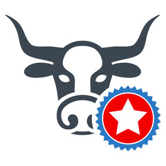 Cow Stamp flat vector pictogram. An isolated illustration on a white background.