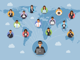 Cyber security and crime concept