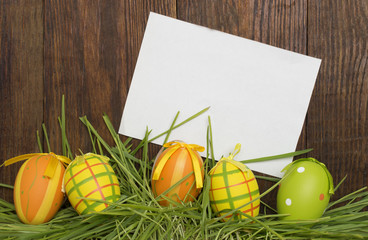 Easter eggs. Funny decoration. Happy Easter