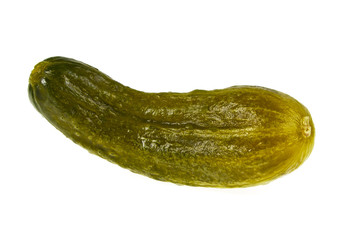Marinated pickled cucumber isolated on white background