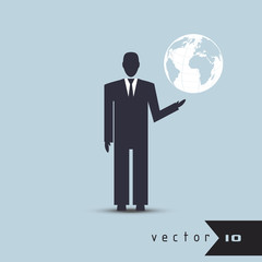 Leader Earth solution global vector infographic concept