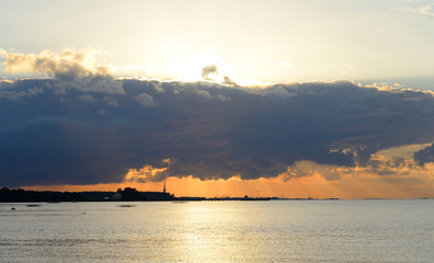 Baltic sea at sunset.
