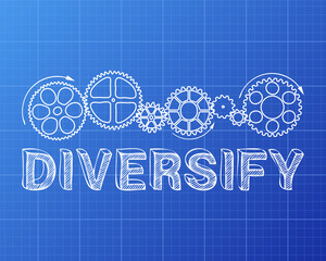 Naklejka premium Diversify Blueprint
