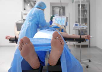 Operating of patient in modern clinic