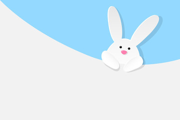 Easter poster with bunny. Vector.