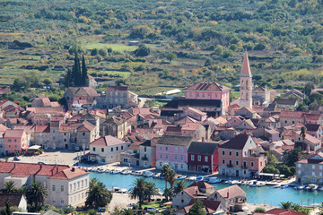 View to Starigrad, a town at Hvar island 