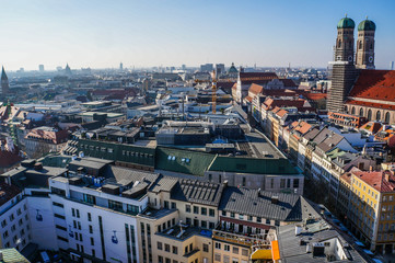 Obraz premium Panorama view of Munich city center.