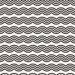 Seamless wavy lines pattern. Repeating vector texture. Stylish stripes background. Contemporary graphics with parallel waves.