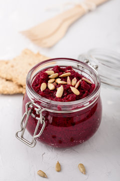 Homemade Beetroot And Sunflower Seed Dip