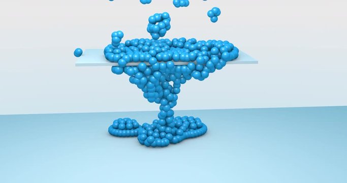 Viscous thick fluid. molecular, chemical 3d animation