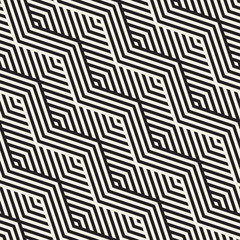 Abstract ZigZag Parallel Stripes. Stylish Ethnic Ornament. Vector Seamless Pattern. 