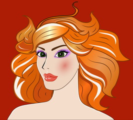 Leo beautiful girl vector portrait