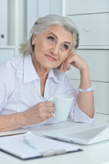 Elderly businesswoman working 