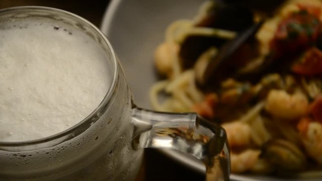 Cerveza and spaghetti