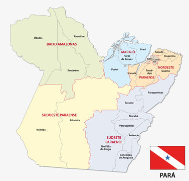 para administrative and political map with flag