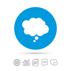 Comic speech bubble sign icon. Chat think symbol.