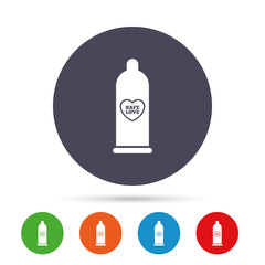 Condom safe sex sign icon. Barrier contraceptive.