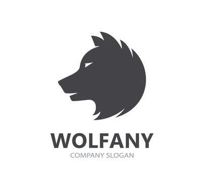 Vector of wolf and predator logo combination. Beast and dog symbol or icon. Unique wildlife and hunter logotype design template.