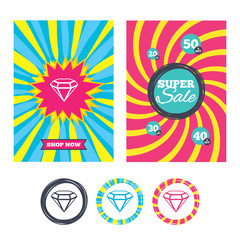 Diamond sign icon. Jewelry symbol. Gem stone.