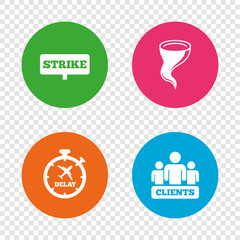 Strike icon. Storm weather and group of people.