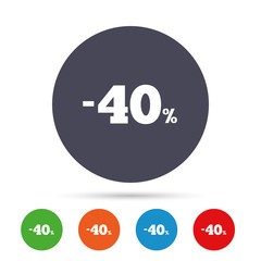 40 percent discount sign icon. Sale symbol.