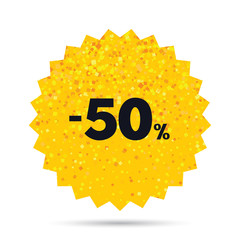 50 percent discount sign icon. Sale symbol.
