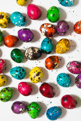 Fototapeta na wymiar Color shabby quail eggs