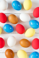 Colored eggs. Happy Easter Card 