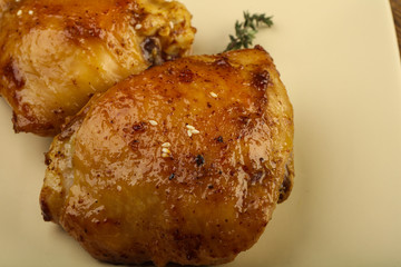Roasted chicken thighs