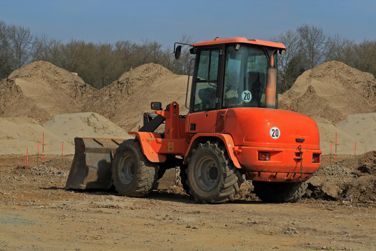 bager is on the construction site