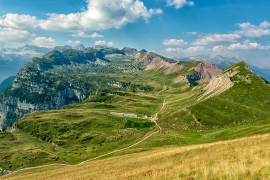 Italy, trentino Alto Adige, Non valley, Val Nana overlook from Peller peak.
