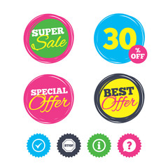 Information icons. Stop prohibition symbol.