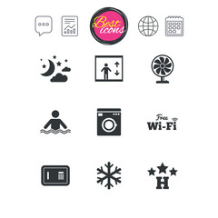 Hotel, apartment service icons. Wifi internet.