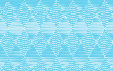 Geometric seamless blue and white triangle pattern background - 143997936